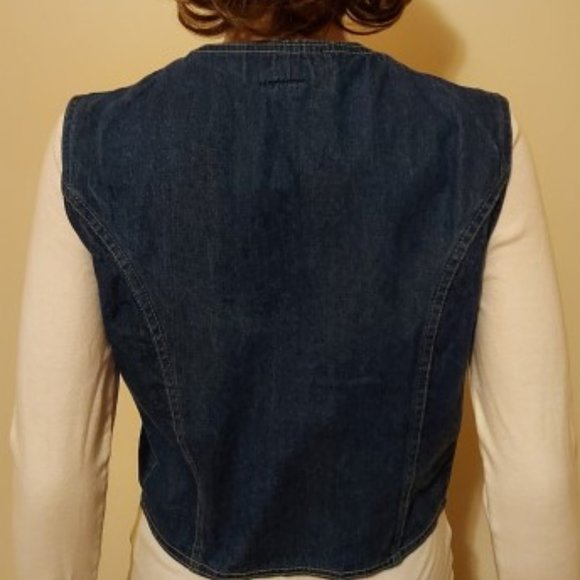 SPIEGEL VINTAGE FRONT COLLAR DENIM VEST FRONT ZIP POCKETS SIZE 11/12 - Picture 3 of 4